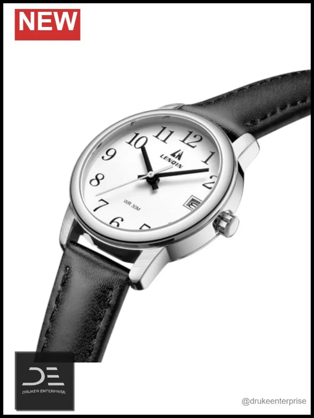 Women's Analog Quartz Leather Strap Watch 30mm Water Resistant Easy Reader